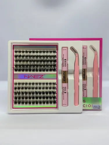 Set Pestañas Postizas Naez W02 T50 0.07d Adhesivo Sellador