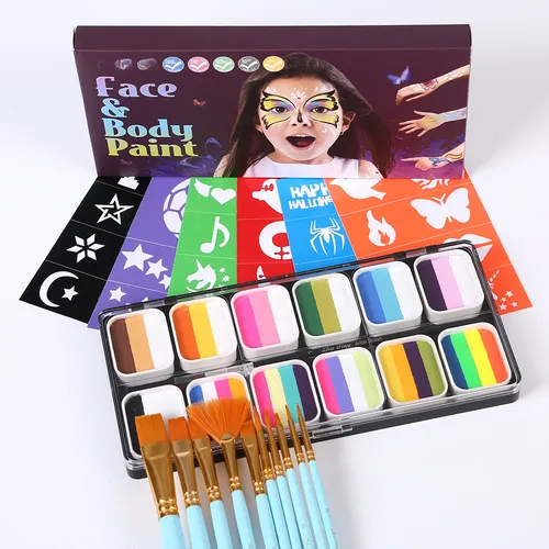 Set De Paletas De Pintura Waterolor: 12 Colores, 11 Pinceles