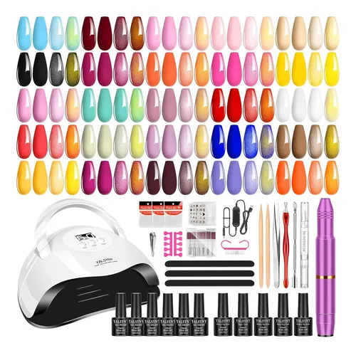 Conjunto De Esmalte En Gel Con Lámpara Uv Led Y Kit De