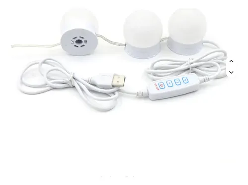 Kit 10 Focos Lamparas Luz Led Espejo Usb Maquillaje Camarin