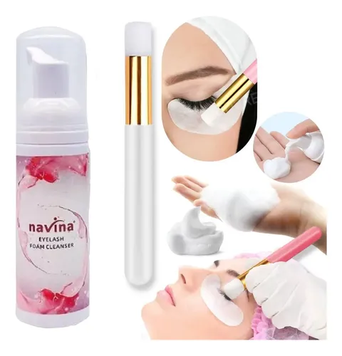 Lash Shampoo Navina Espuma Para Pestaña Mas Brocha Limpiador