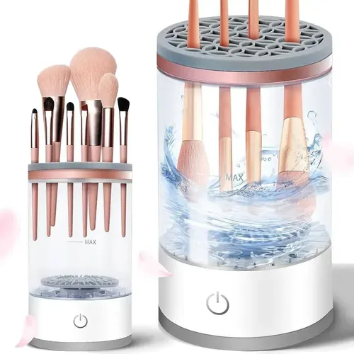 Set De 10 Brochas Para Maquillaje Y Lavador De Brochas