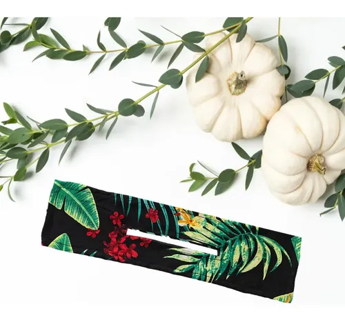 Deft Bun Fashion Hair Bands Mujer Hoja De Árbol Negro