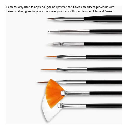 Pincel For Decoración De Uñas, 15 Unidades, Kit Tips Gel