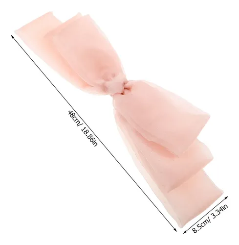 Lazo De Tul Con Clip De Pelo Con Lazo Francés Blush Pink