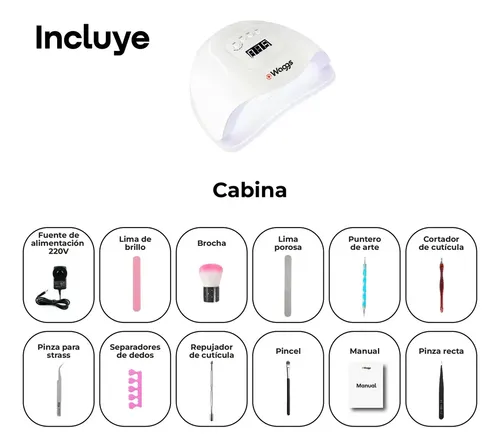Cabina De Uñas Uv Lampara Led Waggs Profesional Manos/pies