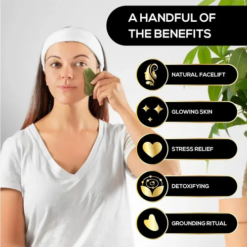 Gua Sha Jade Verde Masaje Facial Antiedad Cuello