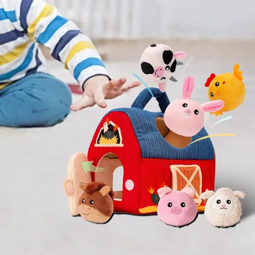 Mzconjunto De Peluches Animales De Granja Navidad Kjmm A