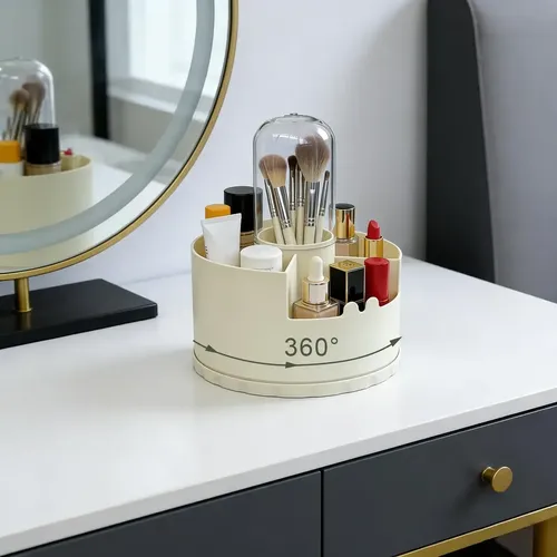 Organizador Escritorio Maquillaje 4 Divisiones Giratorio F
