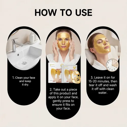 Mascarilla Facial Dorada Hidratante Y Suave Para Uso Diario