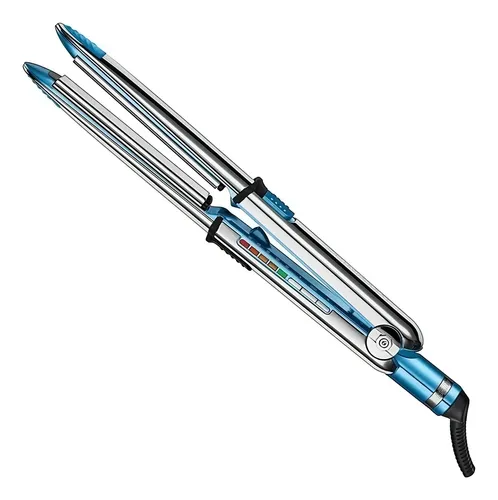 Plancha de pelo Babyliss pro Nano Titanium Optima 3000 BABSS3000T en acero inoxidable y con placas de titanio color plateada y celeste