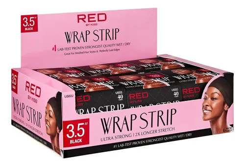 Tira Para Envolver El Cabello Roja De Red By Kiss Ultra Stro