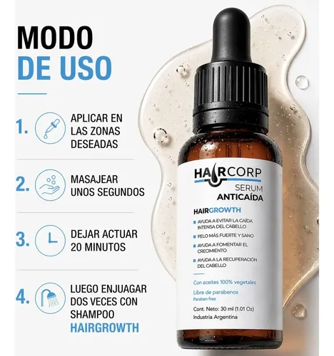 Kit Anticaída de Haircorp con Shampoo y Sérum para el Crecimiento del Pelo