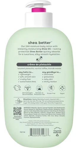 Eos Shea Better Loción Corporal Pistacho Cream 473 Ml | Hidratación 24 Horas Con Manteca De Karité Natural, Aroma De… Crema De Pistachio