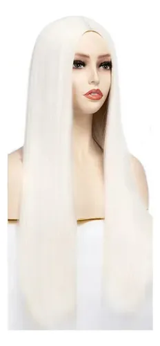 Pelucas De Seda De Alta Temperatura Para Cabello Liso, Blanc