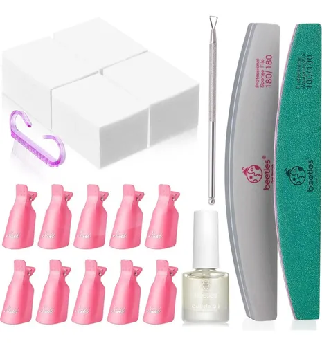 Kit Removedor De Esmalte En Gel Beetles 450 Toallitas 10