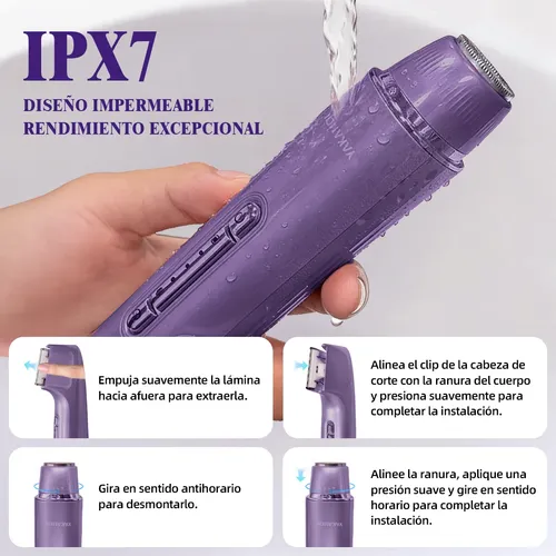 W Depiladora Eléctrica 2 En 1 Para Mujer, Resistente Al M