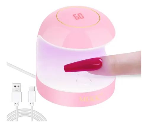 Lámpara Uv Led Para Uñas Mekk 18w Mini Portátil Rosa