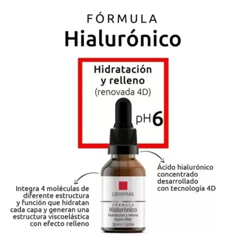 Acido Hialurónico Concentrado Lidherma Ultra Hidratante Tipo de piel Seca Normal Grasa Mixta