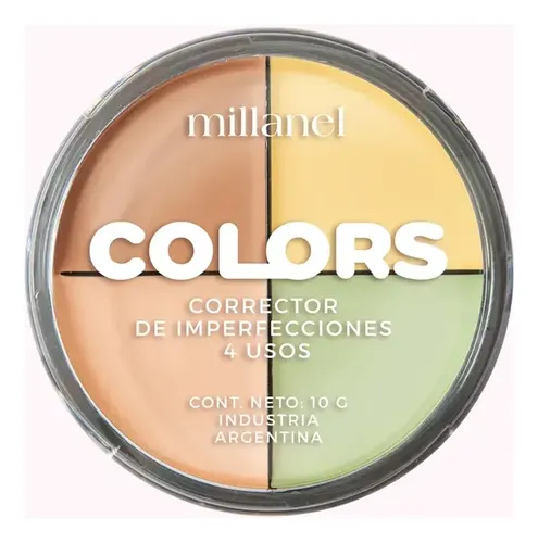 Corrector De Imperfecciones 4 Usos Colors Millanel Paleta