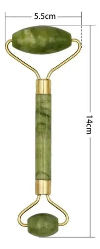 Rodillo Masajeador Facial Y Corporal De Jade Verde Danfula