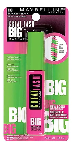 Máscara De Pestañas Great Lash Big Maybelline Blackest black