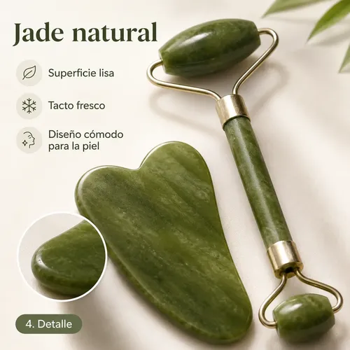 Masajeadores Gua Sha Y Roller Facial Piedra Natural