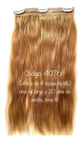 4 Capas Cortina Pelo Cabello Natural 40 Cms X 20 Micropeinet