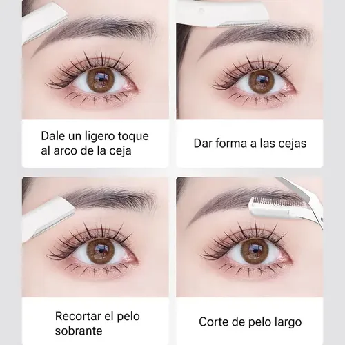 Kit De Herramientas Para Depilar Cejas 4 Piezas Tijeras + Blanco