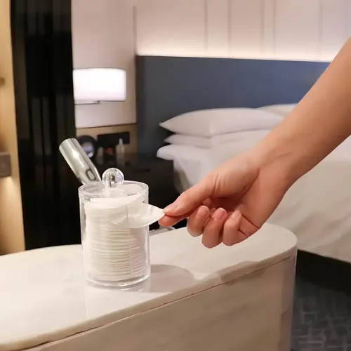 Organizador Porta Discos Algodón Maquillaje Acrílico