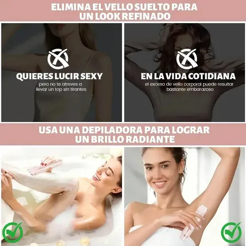 Depiladora Eléctrica Femenina 2 En 1 Para Cuerpo