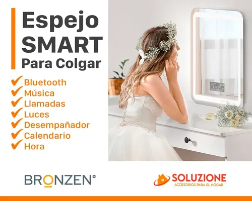Espejo Smart Inteligente Luz Led 90 X 70cm Bluetooth Premium