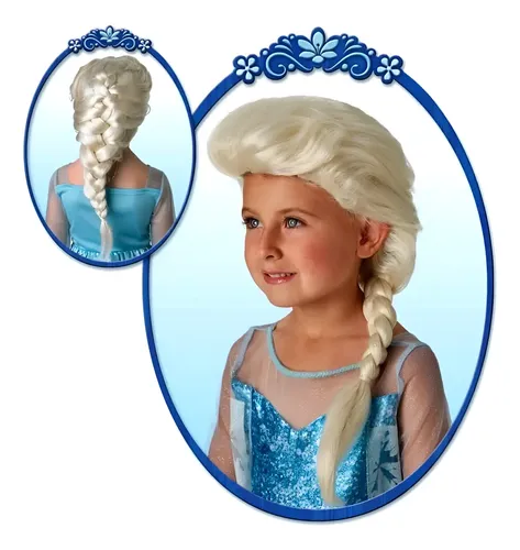 Peluca De Elsa Frozen Con Trenza Disfraz Disney