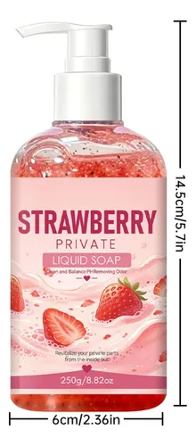 Gel De Baño Con Fresas, Limpieza Profunda, Hidratante E Ilum
