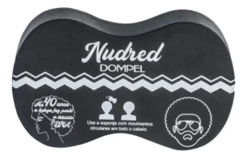 Esponja Cabello Afro Barberia Peluquería Dompel Color Negro
