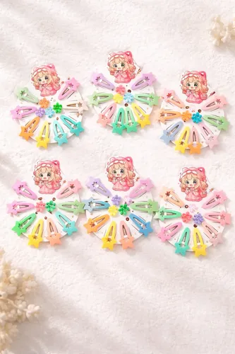 Pack X 6 Set Hebillas De Pelo Nenas En Colores Surtidos