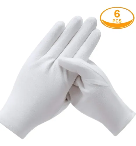 Guantes Algodón Blancos Hidratantes Para Manos Secas 3 Pare