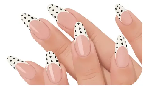 Uñas Postizas Mervf White French Tip 24 Pcs