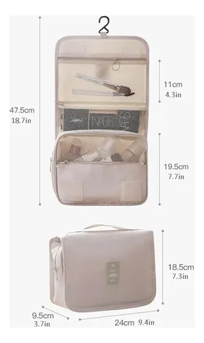 A Neceser Colgante Organizador De Viaje For Baño Beige L