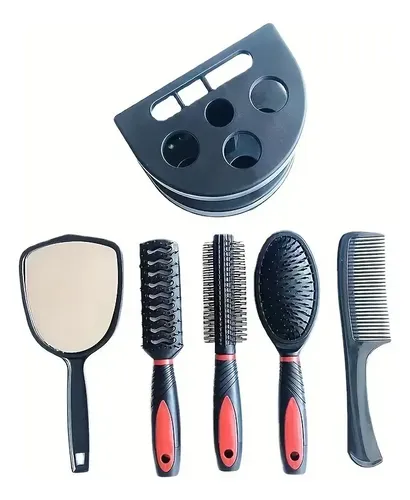 Set Peines Cepillos Cabello Con Soporte X5