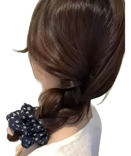 Corbata De Pelo Azul Rosa De Mezclilla: Diadema Floral Para