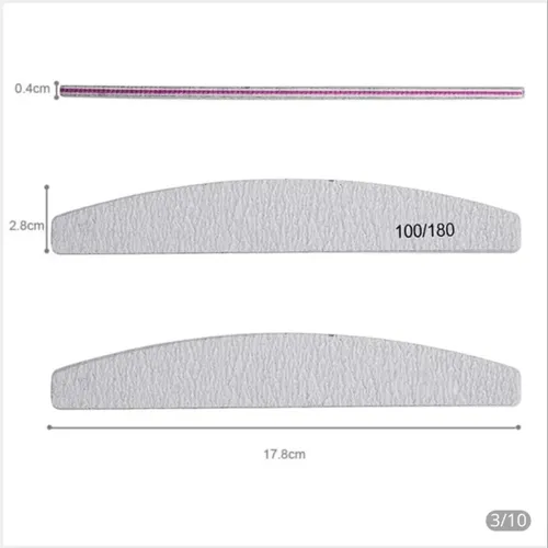 Kit 10 Limas 100/180 Esmalte Semipermanente Uñas Manos
