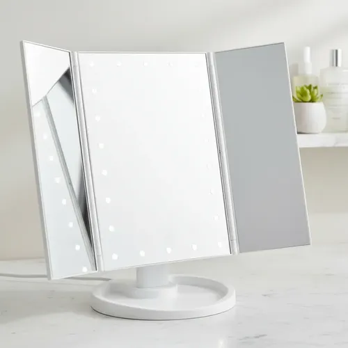 Maquillaje Tríptico Iluminación Led Portátil Base Reforzada