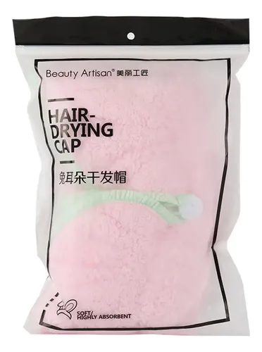 Gorro De Baño Grueso Rosa Con Forma De Orejas De Conejo