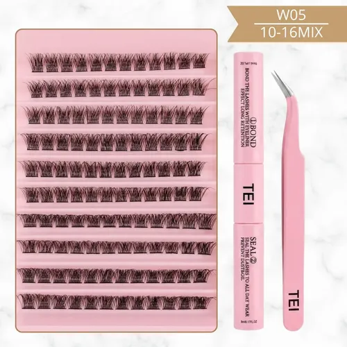 Set Profesional De Pestañas En Ramillete Tei Cosmetica