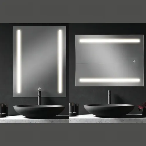 Espejo Digital Kitchen West Luz LED Táctil 70x50cm Rectangular Baño Pared