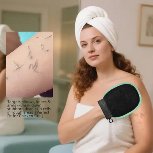 Guante Exfoliante Para Ducha Corporal Kessa Negro Reutilizab