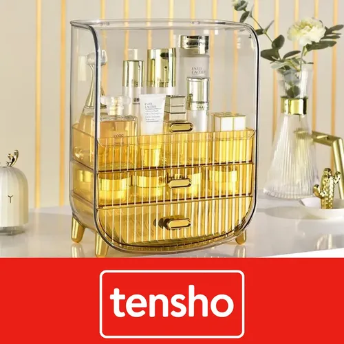 Caja Porta Cosméticos Organizador Transparente C/tapa Diseño