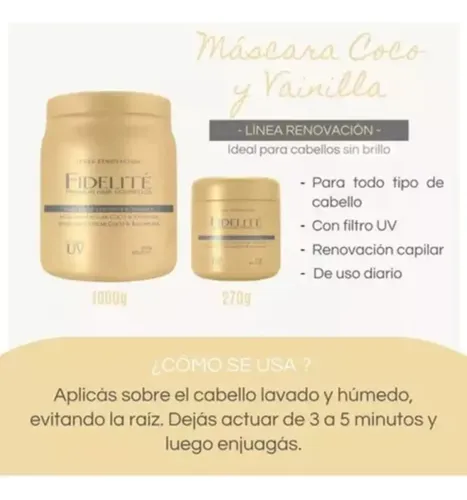 Mascara Fidelite Keratina + Acido + Vainilla + Almendra 270g