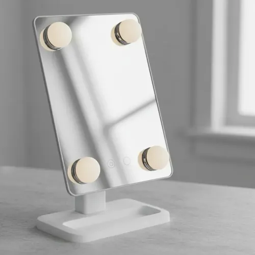Espejo De Mesa 4 Focos Luz Led Maquillaje